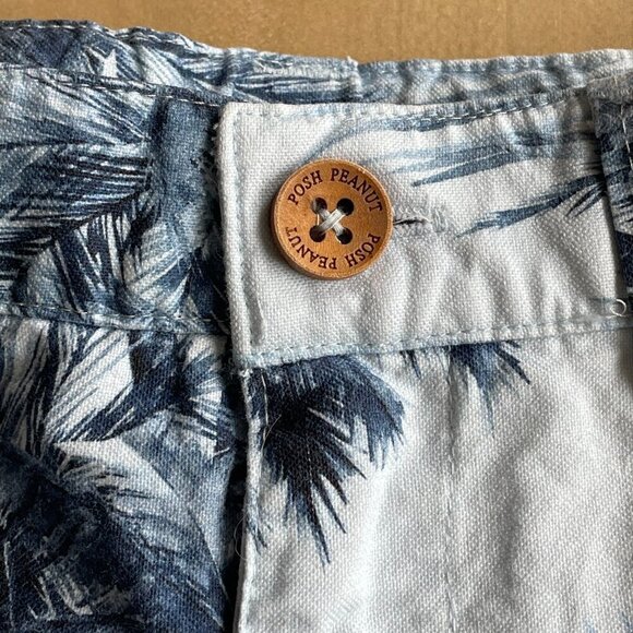 Posh Peanut Boy's Kid's Russell Blue Palm Trees Shorts - Size 5T - Picture 6 of 9